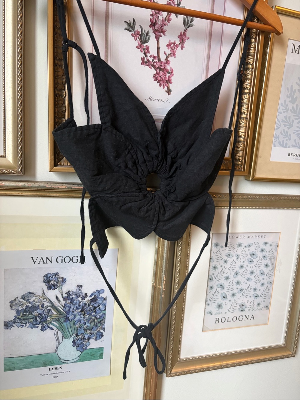 Cult Gaia Black Rachel Top Size Small Flower Backless Top - Picture 7 of 8
